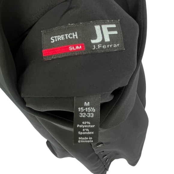 J. Ferrar Dress Shirt Mens Medium 15-15.5 Black Stretch Slim Fit Long Sleeve - Picture 6 of 10